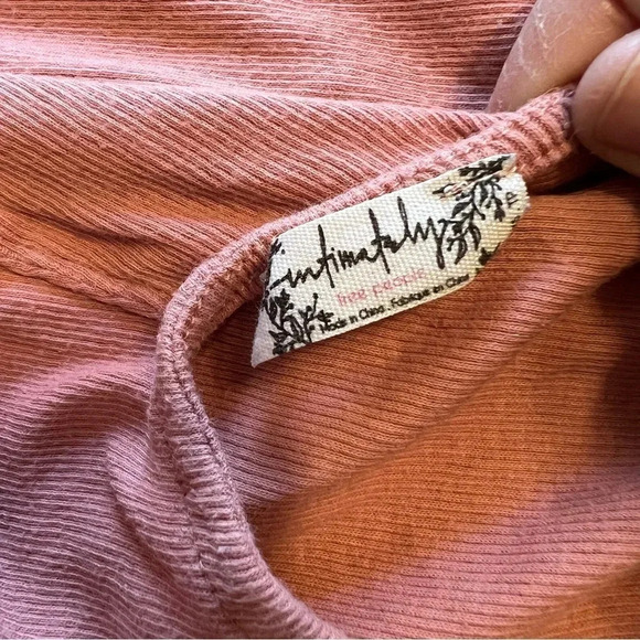 Free People Intimately Pfeiffer Tank Top Ribbed Twist Back Cutout Rose Pink XS - Picture 4 of 6